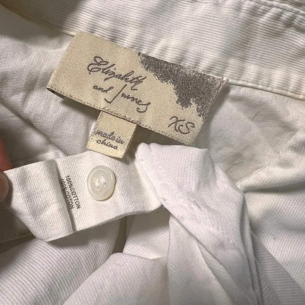Elizabeth and James Shirt Size‎ XS White Batwing Button up Minimalist Capsule